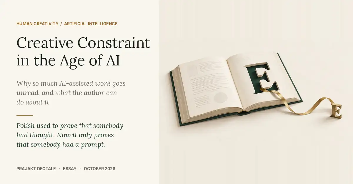Creative Constraint in the Age of AI